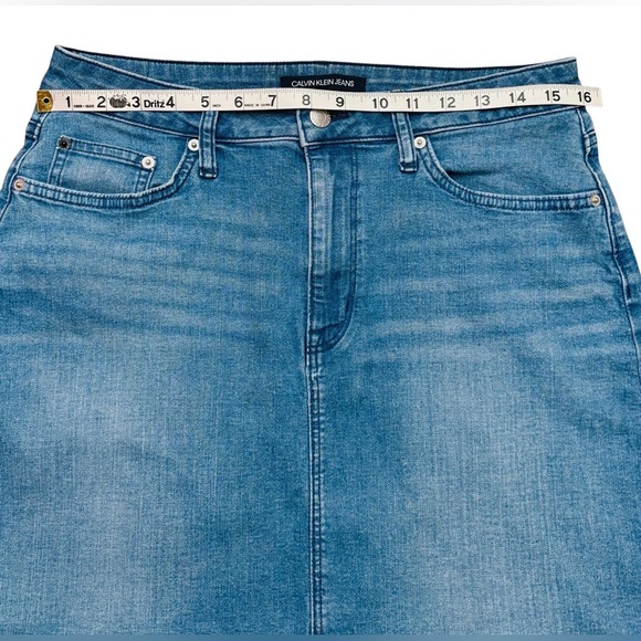 Calvin Klein Jeans, Classic Denim Skirt, Size 12, Blue - Picture 3 of 9